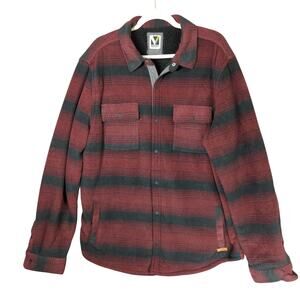 Voyager Shirt‎ Jacket Mens XL Red Plaid Fleece Shacket Lined Snaps